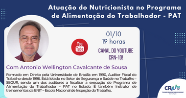Evento online sobre a Atuação do Nutricionista no Programa de Alimentação do Trabalhador – PAT