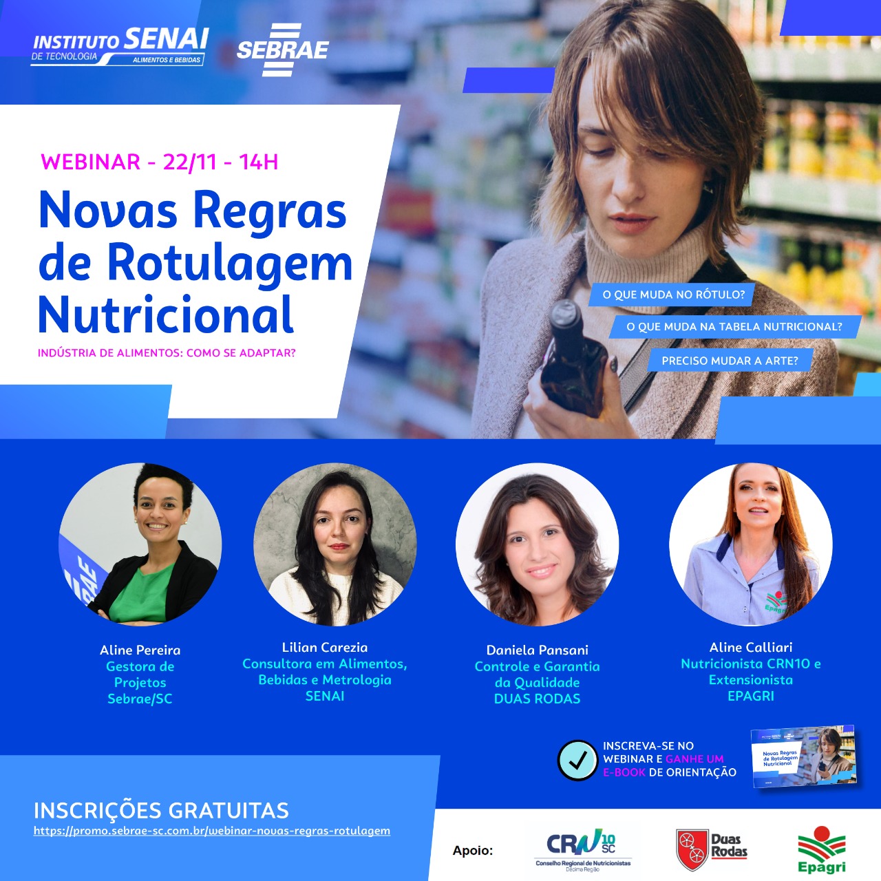 CRN-10 participa de Webinar do Senai e Sebrae/SC sobre as novas regras para rotulagem nutricional