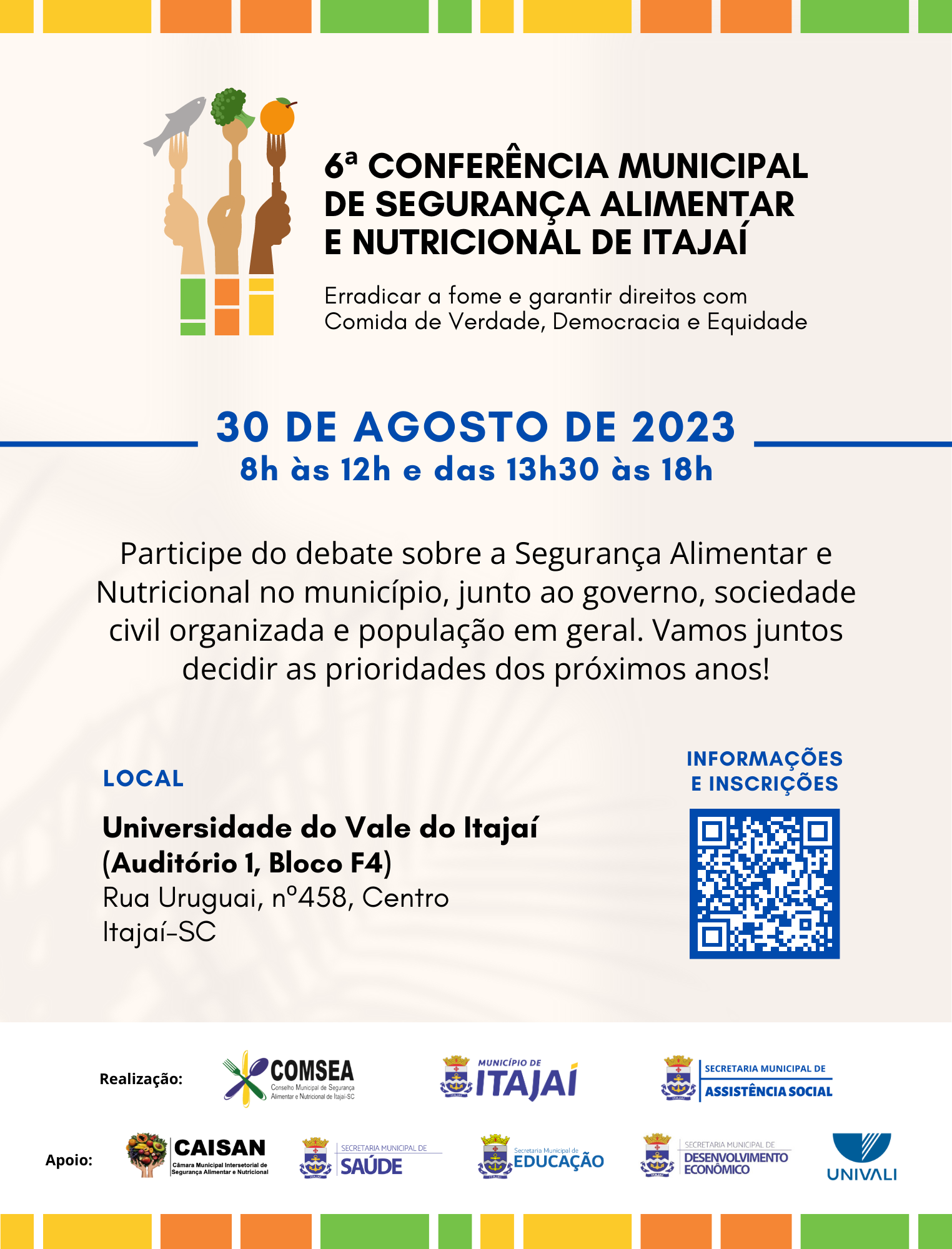 6ª Conferência Municipal de Segurança Alimentar e Nutricional de Itajaí